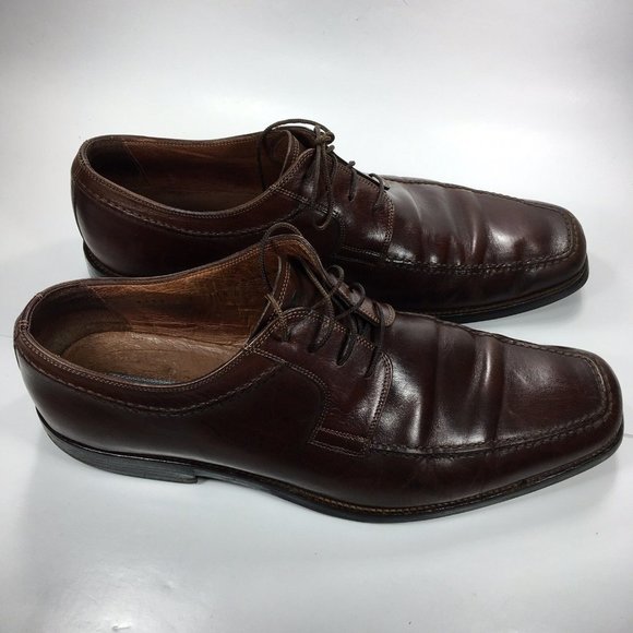 Johnston & Murphy Mens Leather Dress Shoes sz 11.5 M Made in Italy Dark Brown - Picture 7 of 12
